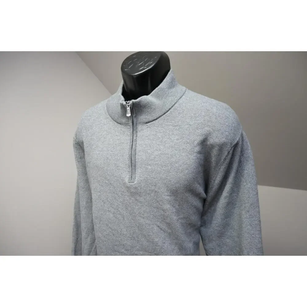 Tommy Bahama Relax 1/4 Zip Pull Over Sweater Loose Knit Gray‎ Mens Sz 2XL XXL